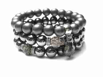 Graphite trio 2014 set hematyt swarovski shamballa kamienie