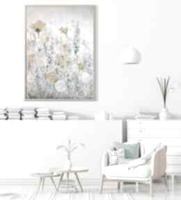 Pastelowa łąka 50x70cm małgorzata domańska kwiaty, obraz, sztuka, wiosna
