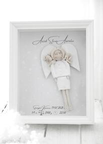 Anioł opiekuńczości elegancka metryczka z aniołem pokoik dziecka angel style, stróż, prezent