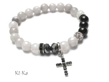 Kolekcja rich nude and black cross onyks jadeity shamballa