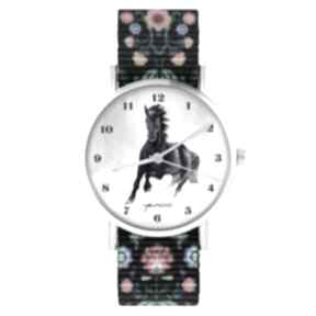 Zegarek - czarny koń, cyfry folk, nato zegarki liliarts, nylonowy pasek, typ militarny