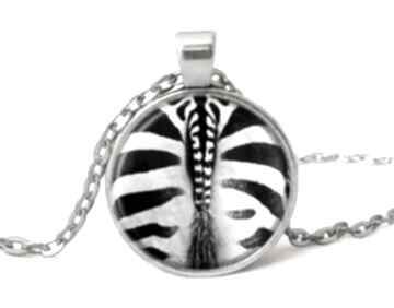 Zebra medalion łańcuszkiem paski zabawny naszyjnik prezent