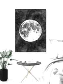 Księżyc 60x90cm małgorzata domańska plakat, moon, obraz, ilustracja, sztuka