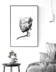 Obraz 50x70 cm wykonany ręcznie 3525587 art krystyna siwek do salonu, grafika czarno biała