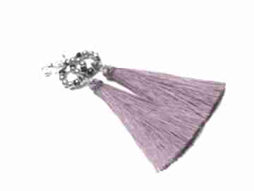 Wianki boho radiant orchid kolczyki chwosty koła perły swarovski