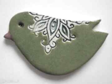 Ptaszek magnesy ceramika ana ceramiczny, limonkowy, zielony, prezent