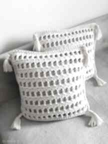 Ażurowe poduszki z chwostami reczne sploty dekoracyjna - sznurek bawełniany, ze sznurka