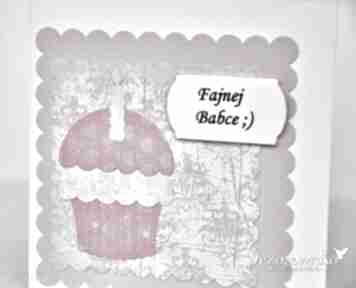 Fajnej babce scrapbooking wrzosowisko kartka, scrab, babeczka, cupcake