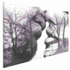 Obraz na płótnie - pocałunek drzewa fioletowy 120x80 cm 29507 vaku dsgn, para, miłość