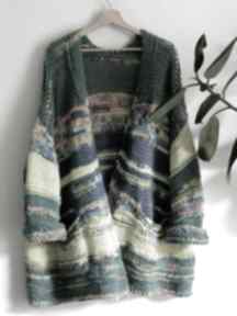 Multikolorowy sweter chunky swetry the wool art, kardigan, kolorowy swete - na drutach