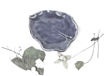 Mydelniczka talerzyk "niebiański liść" ceramika ceramystiq studio biżuteria, miseczka