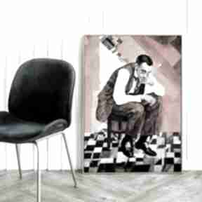 Plakat mężczyzny - format 50x70 cm hogstudio na prezent, plakaty, do salonu, portret, wnętrza