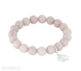 Plata pink opal kwiat bransoletka gumce silikonowej kolorze