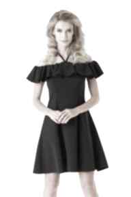 Rozkloszowana sukienka w stylu hiszpanki czarna 018 sukienki
