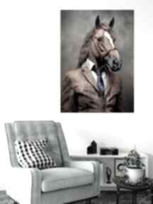 Portret hipsterskiego konia - wydruk na płótnie 50x70 cm B2 dekoracje justyna jaszke obraz