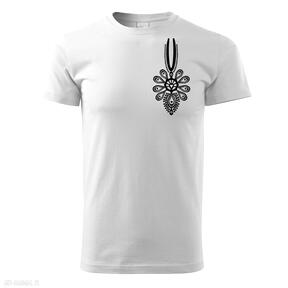 Tatra - podhalańska klasyka - męski biały koszulka parzenica, t-shirt góry, art, szara
