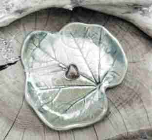 Ceramiczny liść, podstawka c322 ceramika shiraja talerzyk, cetamiczna - malwa