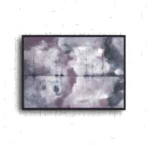 Jagodowe obraz akrylowy formatu 40x30 cm paulina lebida morze, płótno, łodzie