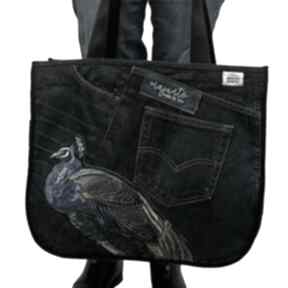 Duża upcykling levis 93 od majunto na ramię jeans, torba, shopperka, upcycled