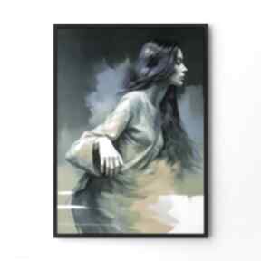 Plakat kobieta abstrakcja kolorowa - format A4 plakaty hogstudio, dziewczyna, do salonu