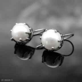 Srebrne z perłami - romantic 2 branicka art kolczyki, srebro, perły, hodowlane, naturalne
