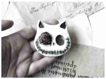 Kitty halloween magnesy wylęgarnia pomysłów ceramika, kot, magnes, czaszka