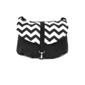 Czarno biały margarets bags torba, torebka, chevron, zygzag