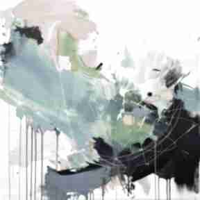 Granatowa abstrakcja - wydruk na płótnie 50x50 cm kolorowy obraz annsayuri art, do salonu