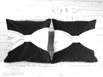 poduszek z kokardą - black&white 2szt marima decor zestaw, komplet, poduszka, black, white