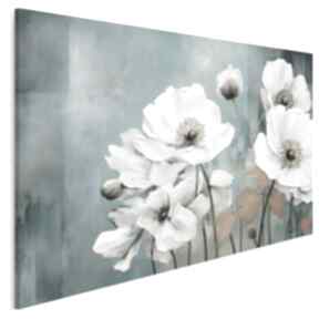 Obraz na płótnie - białe kwiaty martwa natura bukiet turkus 120x80 cm 122301 vaku dsgn