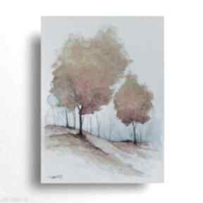 Jesień akwarela formatu 18x24 cm paulina lebida, papier, drzewa