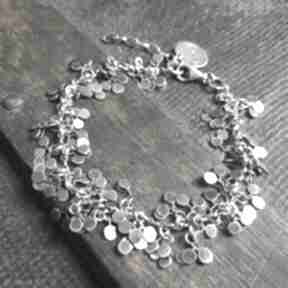 Bransoletka - srebrne listki treendy, srebro oksydowane, biżuteria metaloplastyka, autorska