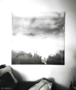 Obraz loftowy industrialny 100x100 art krystyna siwek ręcznie malowany, do salonu, nowoczesny
