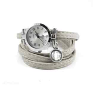 Bransoletka, zegarek - biała sowa beżowy lili arts, skórzany, ekologiczny