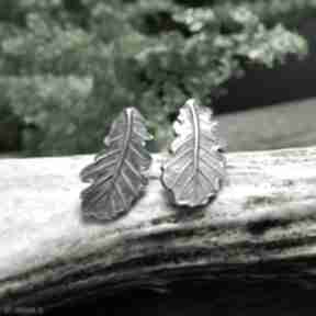 leaf stud earrings vol II radecka art srebrne, srebro, kolczyki sztyfty, wkrętki, natura, liść