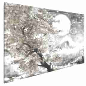 Obraz na płótnie - japonia wiśnia pejzaż brązowy - 120x80 cm 89907 vaku