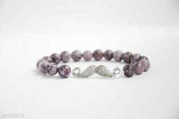 Srebrne w kamieniach półszlachetnych bracelet by sis kamienie, jaspis, wąsy, modna, prezent