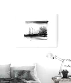Grafika 40x50 cm wykonana ręcznie 3541432 art krystyna siwek obraz do salonu, czarno biała