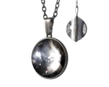 Kulisty dwustronny medalion nebula 0928spb naszyjnik kosmos kulka