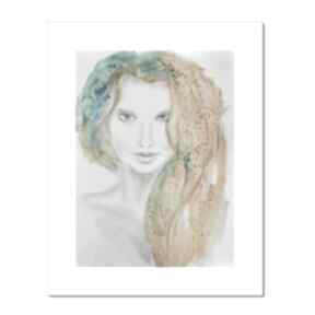 Tatiana, rysunek, ręcznie malowany aleksandrab obraz, akwarela, portret, kobieta