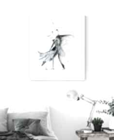 Grafika 40x50 cm wykonana ręcznie, 3278881 art krystyna siwek obraz do salonu, czarno biała