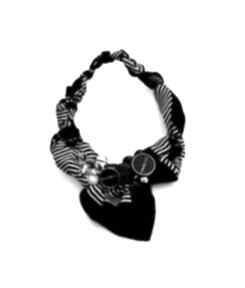 Black's handmade oheve design naszyjnik - czarno biały, paski, kolia
