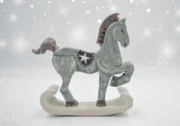 Prezent! Ceramiczny koń na biegunach, seledynowy ceramika radziuk gallery konik biegu, rzeźba