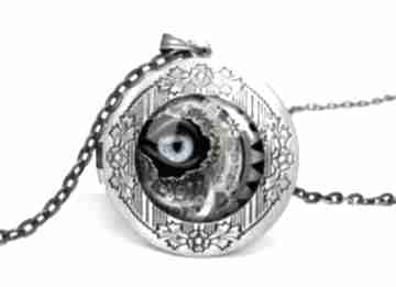 Steampunk sekretnik łańcuszkiem naszyjnik oko prezent mechaniczny