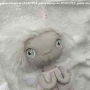Aniołek lalka - dekoracja tekstylna, ooak pokoik dziecka szarotka, na prezent, kolekcjonerska