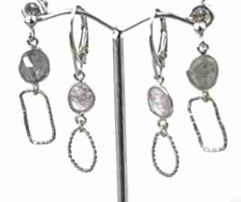 Bijoux by marzena bylicka kolczyki z kamieniami, turmalin, różowy, kamienie w oprawie, srebro