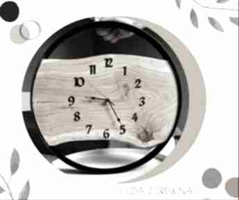 Zegar w metalowej obręczy 50 cm z cyferkami zegary cuda drewna, loft, nowoczesny ścienny
