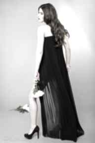 Plisowana suknia wieczorowa sukienki kasia miciak design, czarna, długa, wyjątkowa