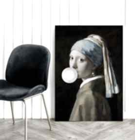 z 80x120 cm - canvas hogstudio obraz, płótnie, płótno, dziewczyna, z perłą