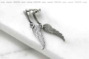 Srebro, kolczyki - srebrne aniołki anetta zimnicka skrzydła - sztyfty
